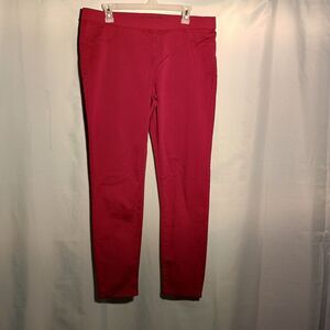 Women's Red Skinny Stretch Pants – Pull-On Slim Fit Trousers